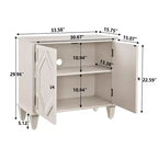 Meuble d'appoint géométrique 34", buffet de rangement moderne à 2 portes avec étagère réglable pour entrée, salon