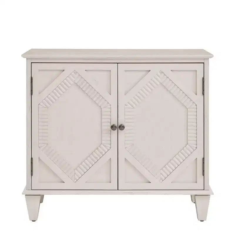 Meuble d'appoint géométrique 34", buffet de rangement moderne à 2 portes avec étagère réglable pour entrée, salon