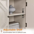 Meuble d'appoint géométrique 34", buffet de rangement moderne à 2 portes avec étagère réglable pour entrée, salon