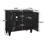 Meuble d'appoint géométrique 34", buffet de rangement moderne à 2 portes avec étagère réglable pour entrée, salon