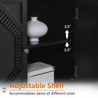 Meuble d'appoint géométrique 34", buffet de rangement moderne à 2 portes avec étagère réglable pour entrée, salon