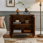 Meuble d'appoint géométrique 34", buffet de rangement moderne à 2 portes avec étagère réglable pour entrée, salon