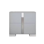 Table de chevet avec pied en métal 2 tiroirs pour chambre à coucher salon Gris