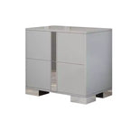 Table de chevet avec pied en métal 2 tiroirs pour chambre à coucher salon Gris