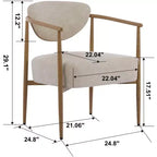 Chaise de salle à manger moderne, chaise d'appoint rembourrée avec cadre en métal, chaise pour salon, chambre à coucher, salle à manger, bureau à domicile