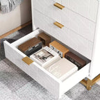 Commode moderne pour chambre à coucher, commode de 60 cm de large, 5 tiroirs avec pieds en métal, petite tour de rangement pour entrée, couloir, salon et placard