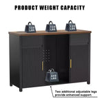Meuble de bar à café avec emplacement pour réfrigérateur, buffet de rangement avec mini-réfrigérateur 135 cm Noir