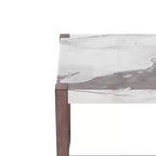 Table à manger en faux marbre, hauteur de comptoir de 47,5 po, avec pieds en bois d'hévéa