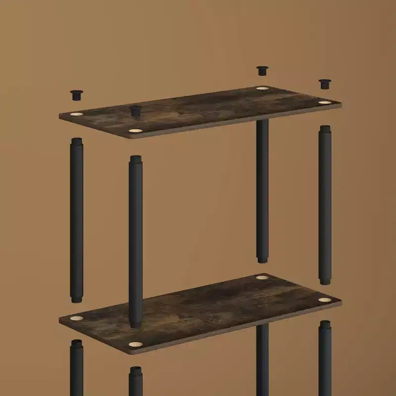 Bibliothèque décorative haute à 5 niveaux avec étagères ouvertes, multifonctionnelle pour le salon et le bureau à domicile