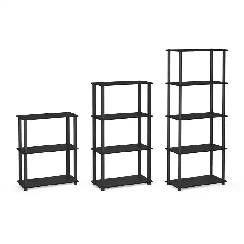 Bibliothèque décorative haute à 5 niveaux avec étagères ouvertes, multifonctionnelle pour le salon et le bureau à domicile