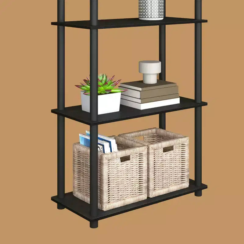 Bibliothèque décorative haute à 5 niveaux avec étagères ouvertes, multifonctionnelle pour le salon et le bureau à domicile