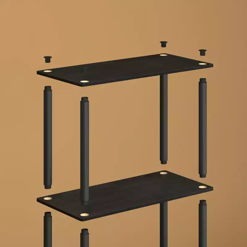 Bibliothèque décorative haute à 5 niveaux avec étagères ouvertes, multifonctionnelle pour le salon et le bureau à domicile