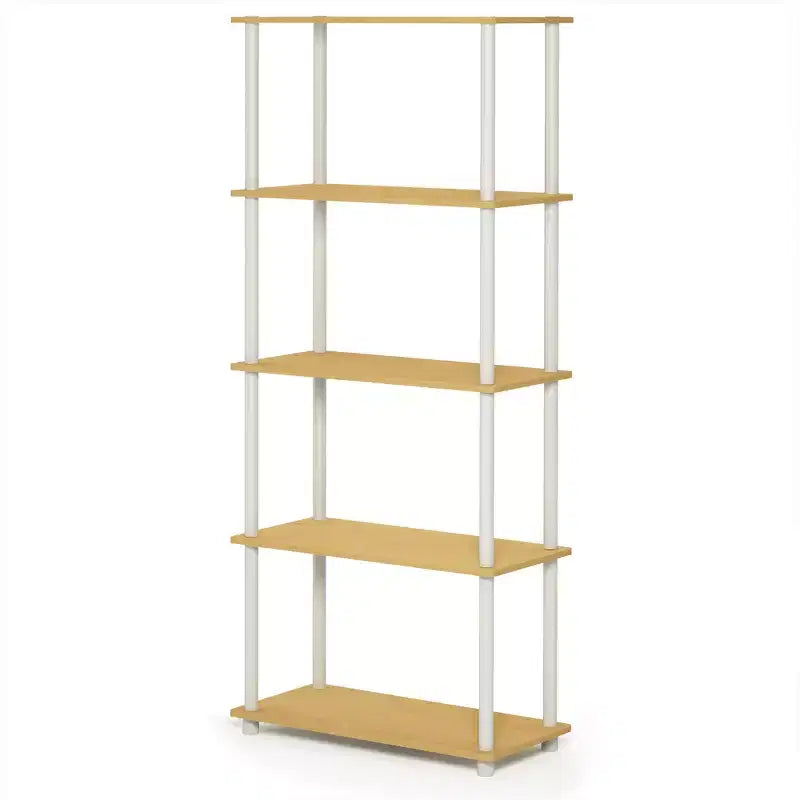 Bibliothèque décorative haute à 5 niveaux avec étagères ouvertes, multifonctionnelle pour le salon et le bureau à domicile