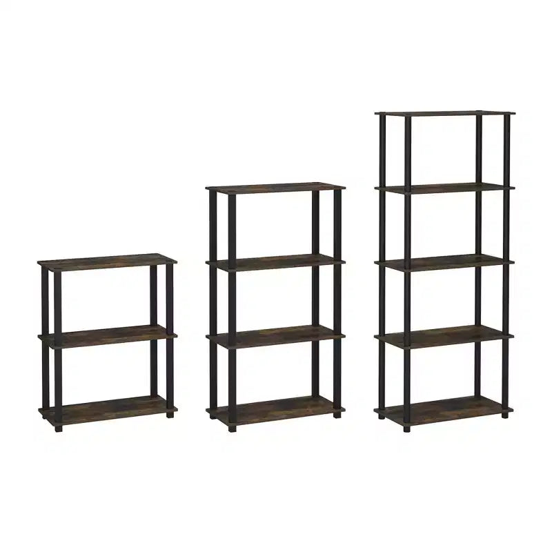 Bibliothèque décorative haute à 5 niveaux avec étagères ouvertes, multifonctionnelle pour le salon et le bureau à domicile