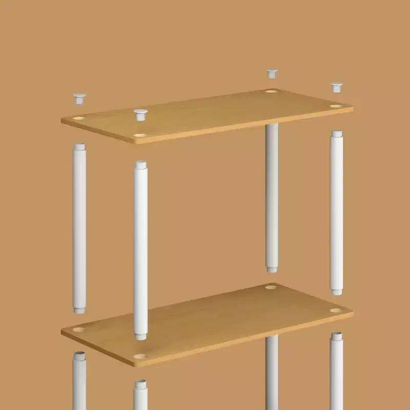 Bibliothèque décorative haute à 5 niveaux avec étagères ouvertes, multifonctionnelle pour le salon et le bureau à domicile