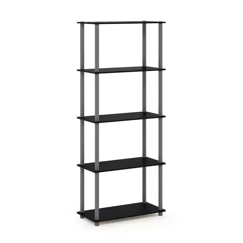 Bibliothèque décorative haute à 5 niveaux avec étagères ouvertes, multifonctionnelle pour le salon et le bureau à domicile