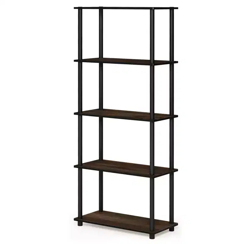 Bibliothèque décorative haute à 5 niveaux avec étagères ouvertes, multifonctionnelle pour le salon et le bureau à domicile