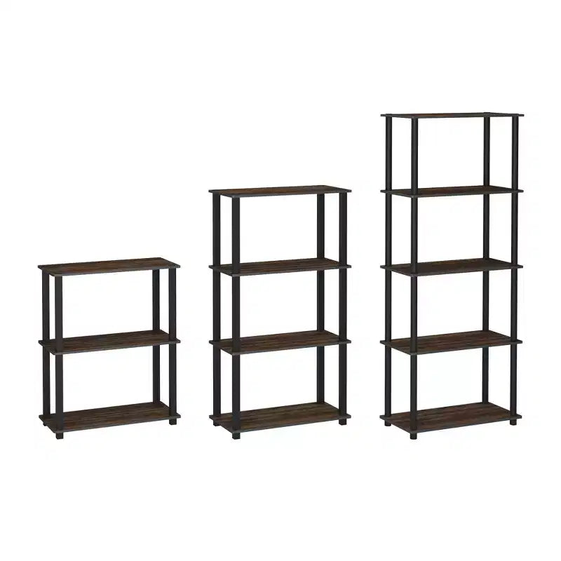 Bibliothèque décorative haute à 5 niveaux avec étagères ouvertes, multifonctionnelle pour le salon et le bureau à domicile