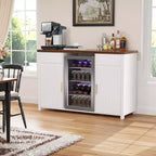 Meuble bar à café avec emplacement pour réfrigérateur, meuble pour mini-réfrigérateur, buffet 53,2 L blanc