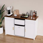 Meuble bar à café avec emplacement pour réfrigérateur, meuble pour mini-réfrigérateur, buffet 53,2 L blanc