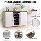 Meuble bar à café avec emplacement pour réfrigérateur, meuble pour mini-réfrigérateur, buffet 53,2 L blanc