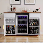 Meuble bar à café avec emplacement pour réfrigérateur, meuble pour mini-réfrigérateur, buffet 53,2 L blanc
