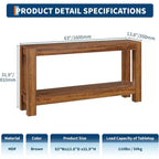 Table console d'entrée 63 avec 2 tiroirs, Table de canapé étroite en bois pour salon, couloir ou hall d'entrée, Table d'appoint avec rangement