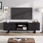 Garvee Industrial TV Stand for 80 in, Modern Entertainment Center with 2 Drawers, Wooden Media Cabinet with Heavy Duty Leg and Open Storage