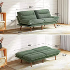 66.1 Causeuse en velours côtelé avec accoudoirs à dossier réglable, coussin d'assise épaissi, petit canapé-lit pour appartement, bureau ou studio