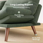 66.1 Causeuse en velours côtelé avec accoudoirs à dossier réglable, coussin d'assise épaissi, petit canapé-lit pour appartement, bureau ou studio