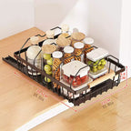 Panier de rangement coulissant sans perçage, organiseur de placard coulissant facile à transporter, pour la cuisine, le garde-manger