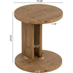 Table d'appoint ronde en bois massif en forme de C, table d'appoint pour canapé et chevet, salon, chambre, marron, montage facile
