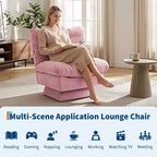 Fauteuil pivotant moderne avec coussins épais touffetés - Fauteuil d'appoint en chenille rotatif à 360°, chaise de lecture ergonomique pour le salon et la chambre à coucher