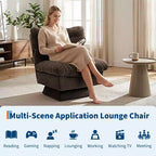 Fauteuil pivotant moderne avec coussins épais touffetés - Fauteuil d'appoint en chenille rotatif à 360°, chaise de lecture ergonomique pour le salon et la chambre à coucher