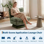 Fauteuil pivotant moderne avec coussins épais touffetés - Fauteuil d'appoint en chenille rotatif à 360°, chaise de lecture ergonomique pour le salon et la chambre à coucher
